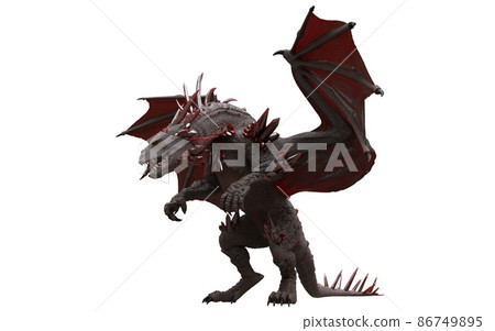 Fantasy dragon isolated on white 3d illustration 86749895