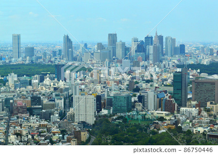 View of Shinjuku skyscrapers from Roppongi Hills on the morning of August 86750446