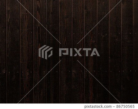 Background image of a black-brown yakisugi board wall with visible wood grain 86750565