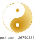Taijitu (Yin-Yang Taijitu) drawn with a gradation of brass and brass 86750824