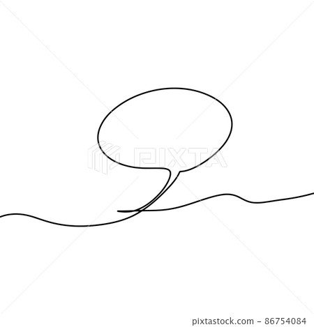 Continuous one line drawing of speech bubble. Doodle set element. Vector illustration. Continuous one line drawing of speech bubble. Doodle set element. Vector illustration. 86754084