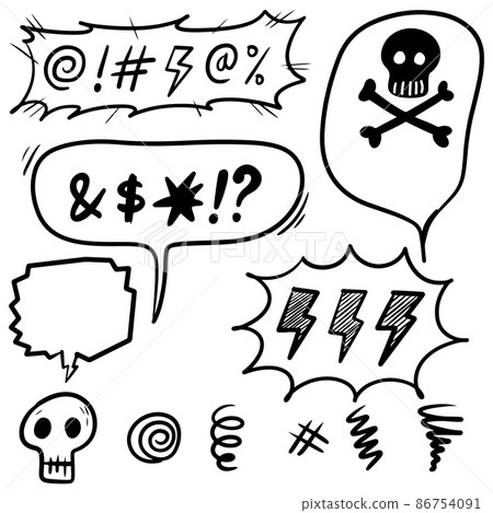 Hand drawn doodle Swearing isolated on white background . set elements, for concept design. vector illustration. 86754091