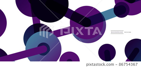 Abstract background. Round dots connected by lines. Trendy techno business template for wallpaper, banner, background or landing 86754367