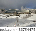 Himi City Fureai Sports Center on a snowy day 86754475