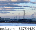 Lined towers on a winter morning 86754480