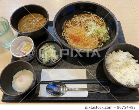 Morning soba (natto) curry added Morning soba (natto) curry added 86754482
