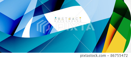 Geometric abstract background - multicolored abstract shapes on white. Vector Illustration For Wallpaper, Banner, Background, Landing Page Geometric abstract background - multicolored abstract shapes on white. Vector Illustration For Wallpaper, Banner, Background, Landing Page 86755472