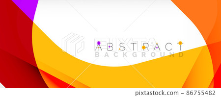 Minimal abstract background - color overlapping shapes on white with shadow lines. Vector Illustration For Wallpaper, Banner, Background, Landing Page Minimal abstract background - color overlapping shapes on white with shadow lines. Vector Illustration For Wallpaper, Banner, Background, Landing Page 86755482