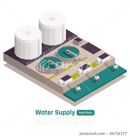 Water Supply Isometric Background - Stock Illustration [86756177] - PIXTA