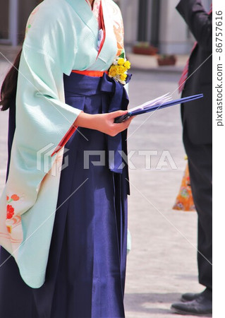 Graduation ceremony in hakama Graduation ceremony in hakama 86757616