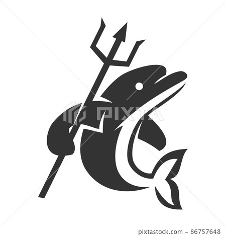 dolphin with trident Icon Illustration Brand Identity dolphin with trident Icon Illustration Brand Identity 86757648