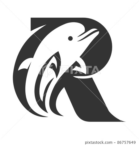 Dolphin letter R Icon Illustration Brand Identity Dolphin letter R Icon Illustration Brand Identity 86757649
