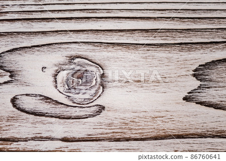Close up of pattern of old wood brown, white and gray burned planks of pine tree. texture and background. 86760641