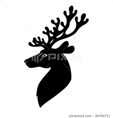 Deer with horns muzzle Deer with horns muzzle 86760751