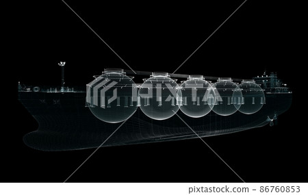 Hologram LNG tanker. Transport, Energy and Technology Concept Hologram LNG tanker. Transport, Energy and Technology Concept 86760853