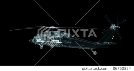 Helicopter Hologram. Military and Technology Concept 86760854