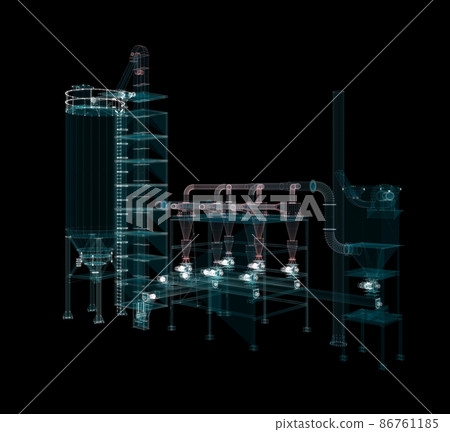 Particle hologram industrial equipment, valves, pipes and sensors 86761185