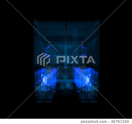 Truck Hologram. Transportation and Technology Concept Truck Hologram. Transportation and Technology Concept 86761269