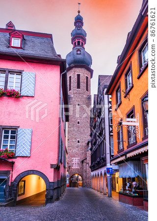 Cochem, Germany - Medieval Moselle River landmark. Cochem, Germany - Medieval Moselle River landmark. 86761621