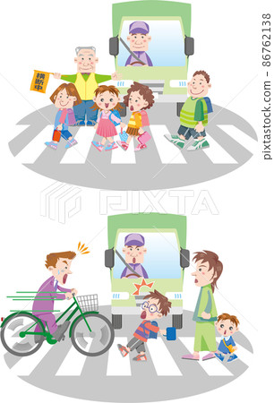 Traffic safety <Pedestrian crossing & children 2 (truck)> 86762138