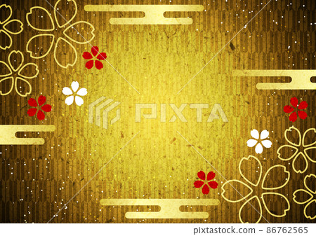 櫻花和雲彩的金箭在背景中摩擦 86762565