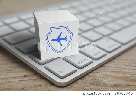 Business travel insurance and safety online concept 86762749