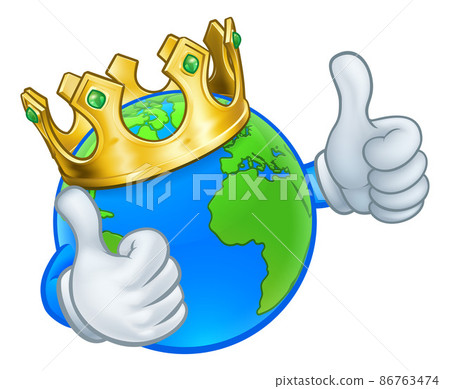 Crown Earth Globe World Mascot Cartoon Character Crown Earth Globe World Mascot Cartoon Character 86763474