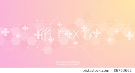 Vector illustration of a medical background with hexagons and crosses. Concepts and ideas for healthcare and medicine design 86763692