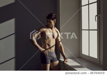 Young male underwear model Stock Photo