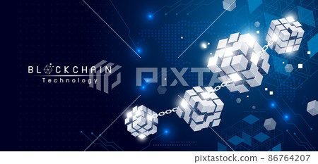 Blockchain technology design vector illustration 86764207