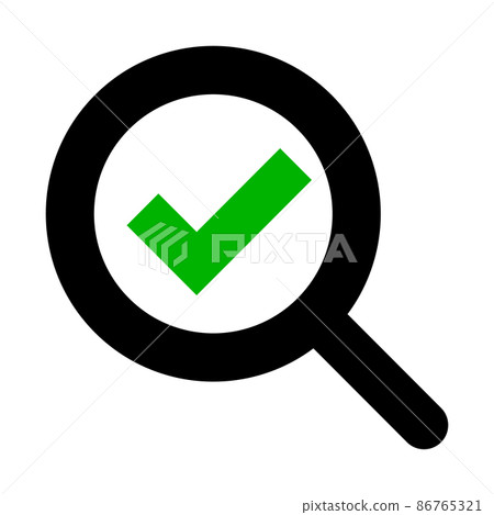 Magnifying glass and check mark 86765321