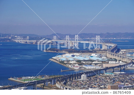 Scenery from the Aoyama summit observatory-Setoo Bridge ②- [Utazu Town, Ayauta District, Kagawa Prefecture-Marugame City] 86765409