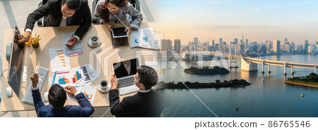 Business people group meeting shot from top widen view Business people group meeting shot from top widen view 86765546