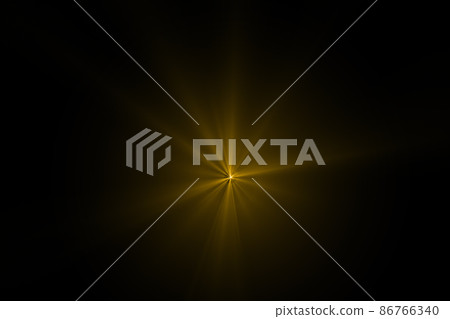 Easy to add lens flare effects for overlay designs or screen blending mode to make high-quality images. Abstract sun burst, digital flare, iridescent glare over black background. 86766340
