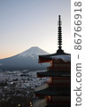 Mt. Fuji from Arakurayama Sengen Park in the evening 86766918
