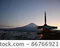 Mt. Fuji from Arakurayama Sengen Park in the evening 86766921