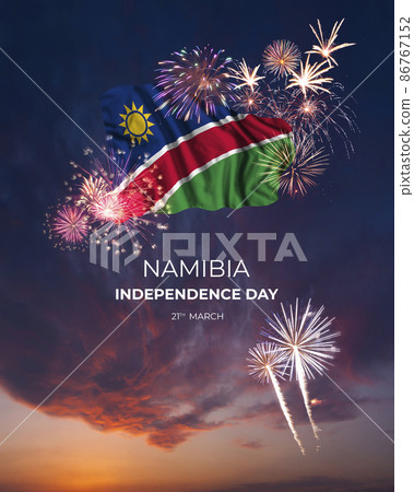 majestic fireworks and flag of Namibia majestic fireworks and flag of Namibia 86767152