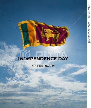 Sri Lanka independence day card with flag 86767976