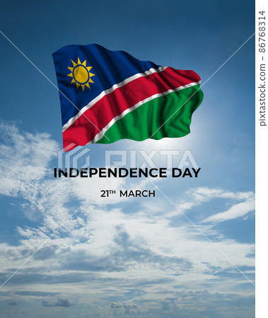 Namibia independence day card with flag 86768314