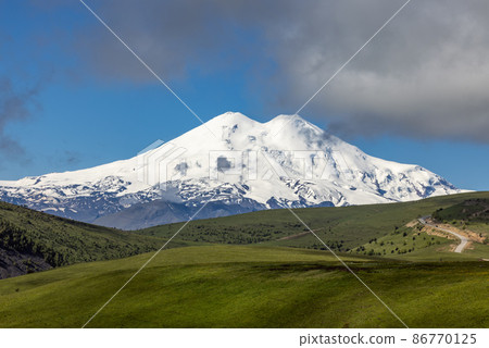 Elbrus Region. Mount Elbrus is visible in the background. 86770125