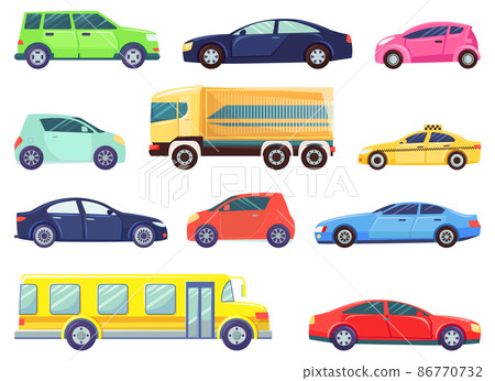 Transport Set, Bus and Taxi Automobile Vehicles 86770732