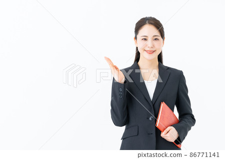 White background business woman 86771141