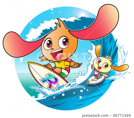 Rabbit, character, surfing, image 86771489