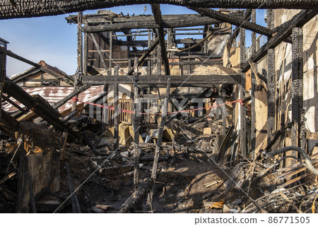 fire. Fire scene. 86771505