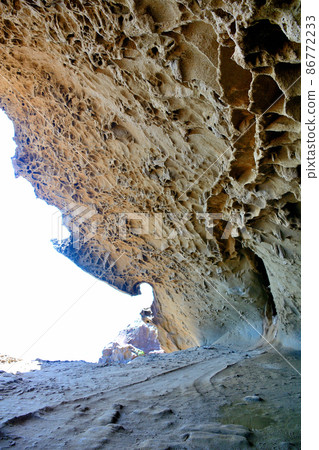 Onigajo, Senjojiki, which is said to be the home of pirates, the upper view where something seems to be, World Heritage Site, Kumano, Kumano City, Mie Prefecture (3) 86772233