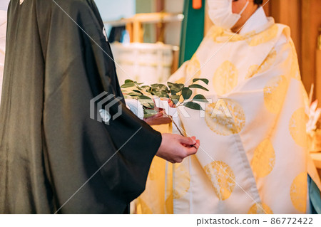 Wedding ceremony Japanese style Tamagushi dedication Wedding ceremony Japanese style Tamagushi dedication 86772422
