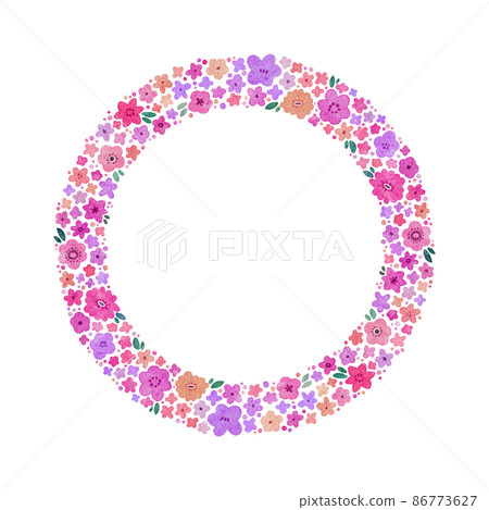 Berry watercolor flower wreath frame set raster material 86773627