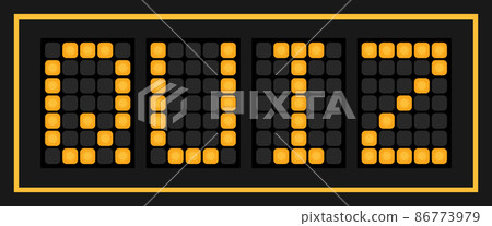 Orange color led in word quiz on black background 86773979