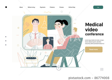 Medical video conference - medical insurance - online doctor service 86774008