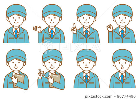 Human work clothes cap hat AI material illustration vector 86774496
